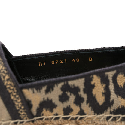 Christian Dior Cotton Embroidered Leopard Print Granville Espadrille 40 Natural 8 of 9