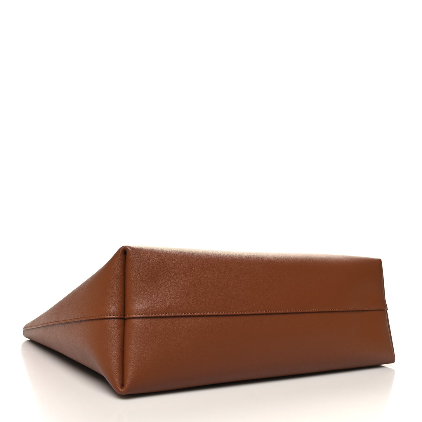Calfskin Large Shopping Tote Dark Tan