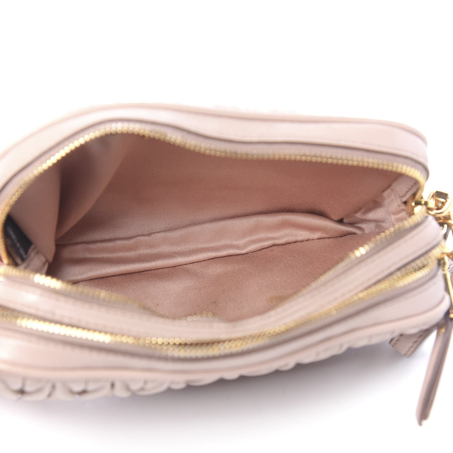 Nappa Matelasse Double Zip Chain Shoulder Bag Cammeo