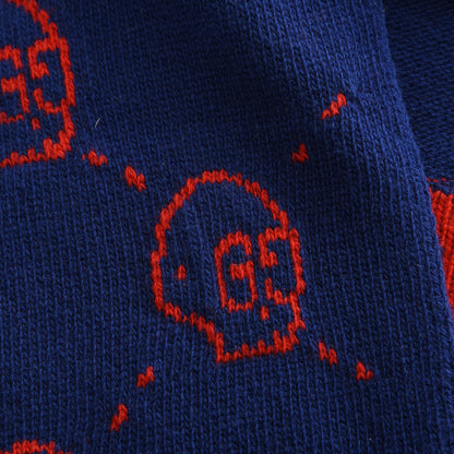 Gucci Wool Tricot GG Hamlet Scarf Navy Red 5 of 5
