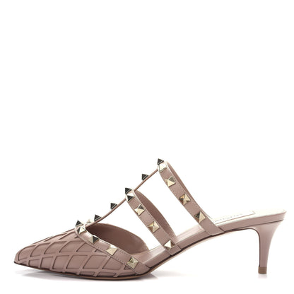 Valentino Garavani Calfskin Boudoir Rockstud 50mm Cage Mules 38 Rose Cannelle 1 of 11