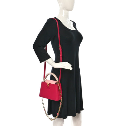 Louis Vuitton Taurillon Flower Chain Capucines Mini Rose Pondicherry 2 of 8