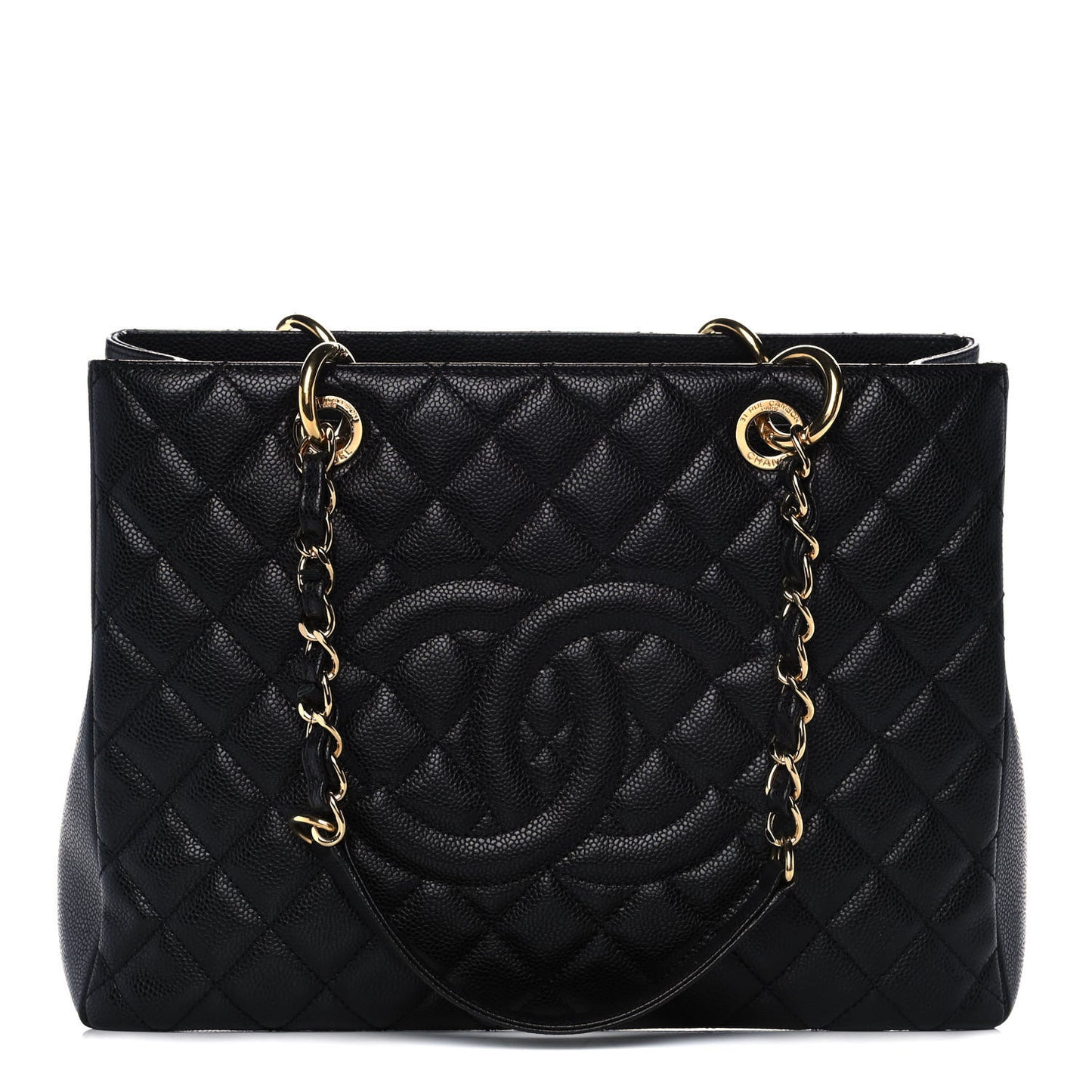 Caviar Quilted Grand Shopping Tote GST Black