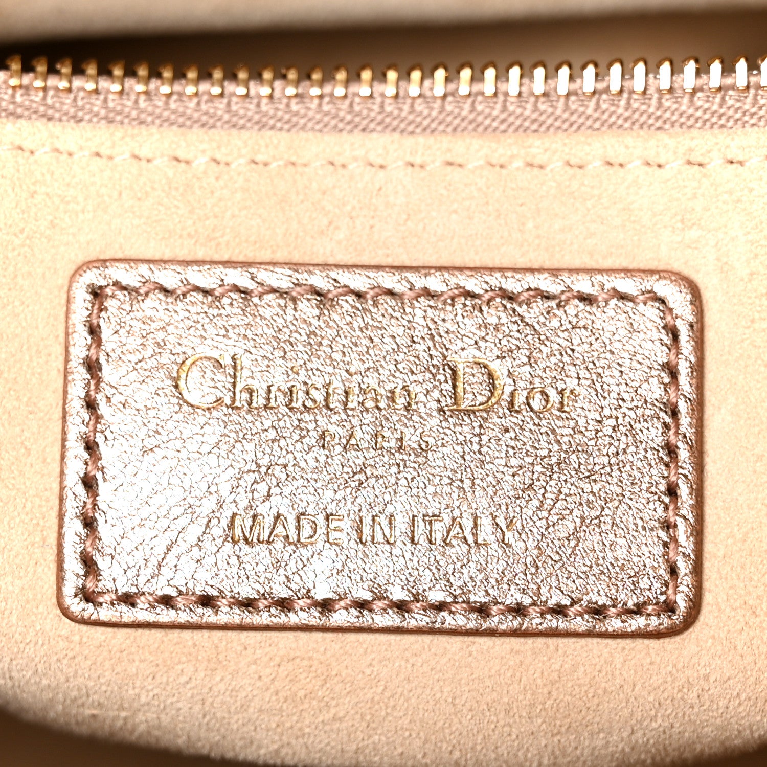 Christian Dior Metallic Calfskin Braided Medium Lady Dior Gold 6 of 10