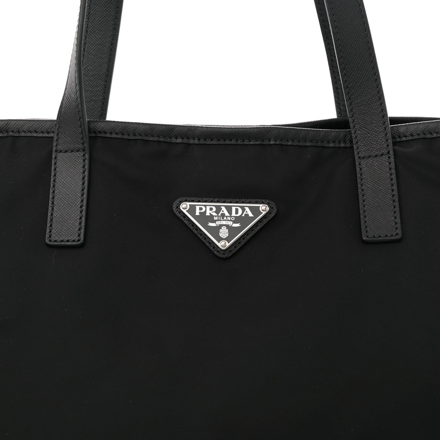 Prada Tessuto Nylon Saffiano Shopping Tote Black 8 of 10