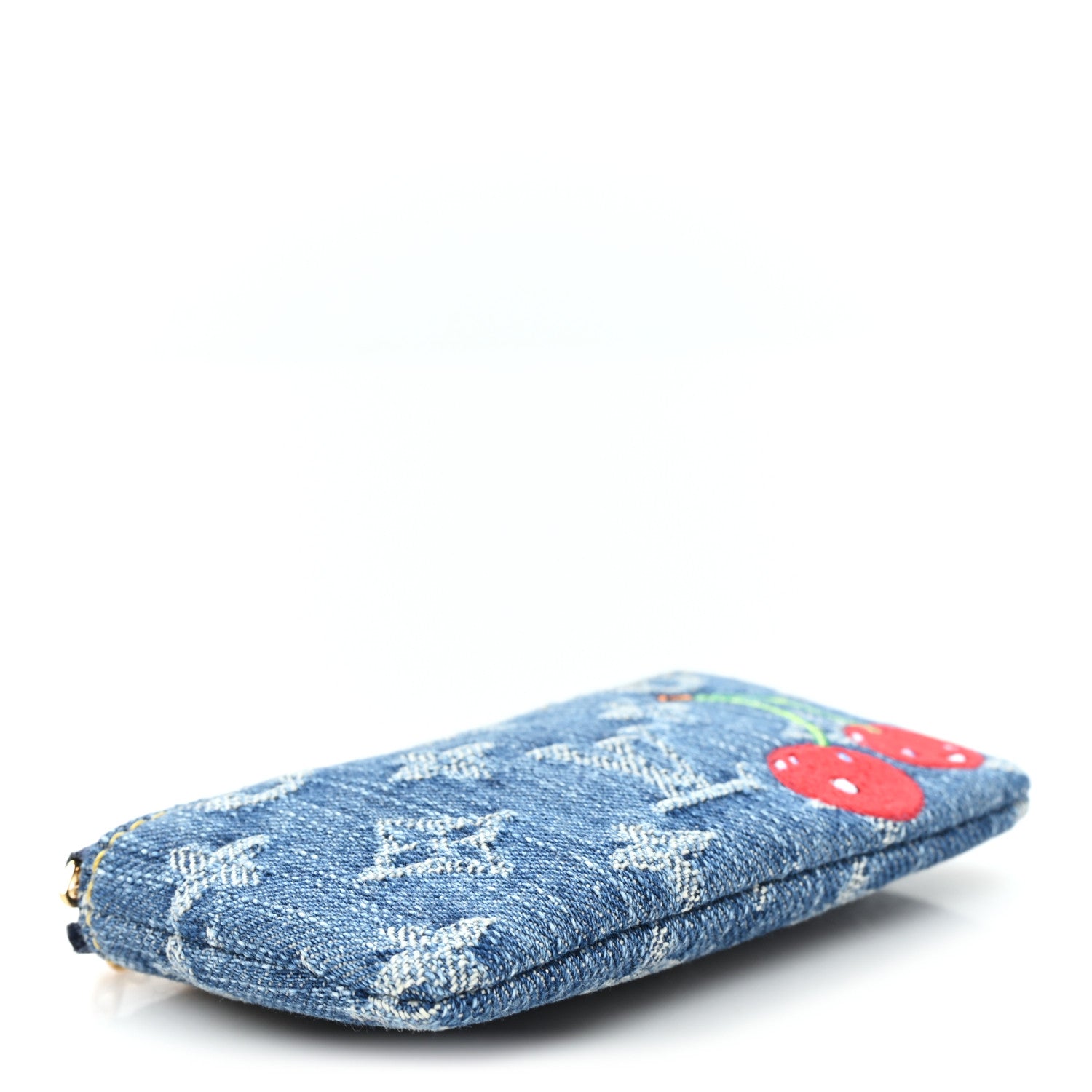 Louis Vuitton LV X TM Monogram Denim Cerises Key Pouch Blue 4 of 6