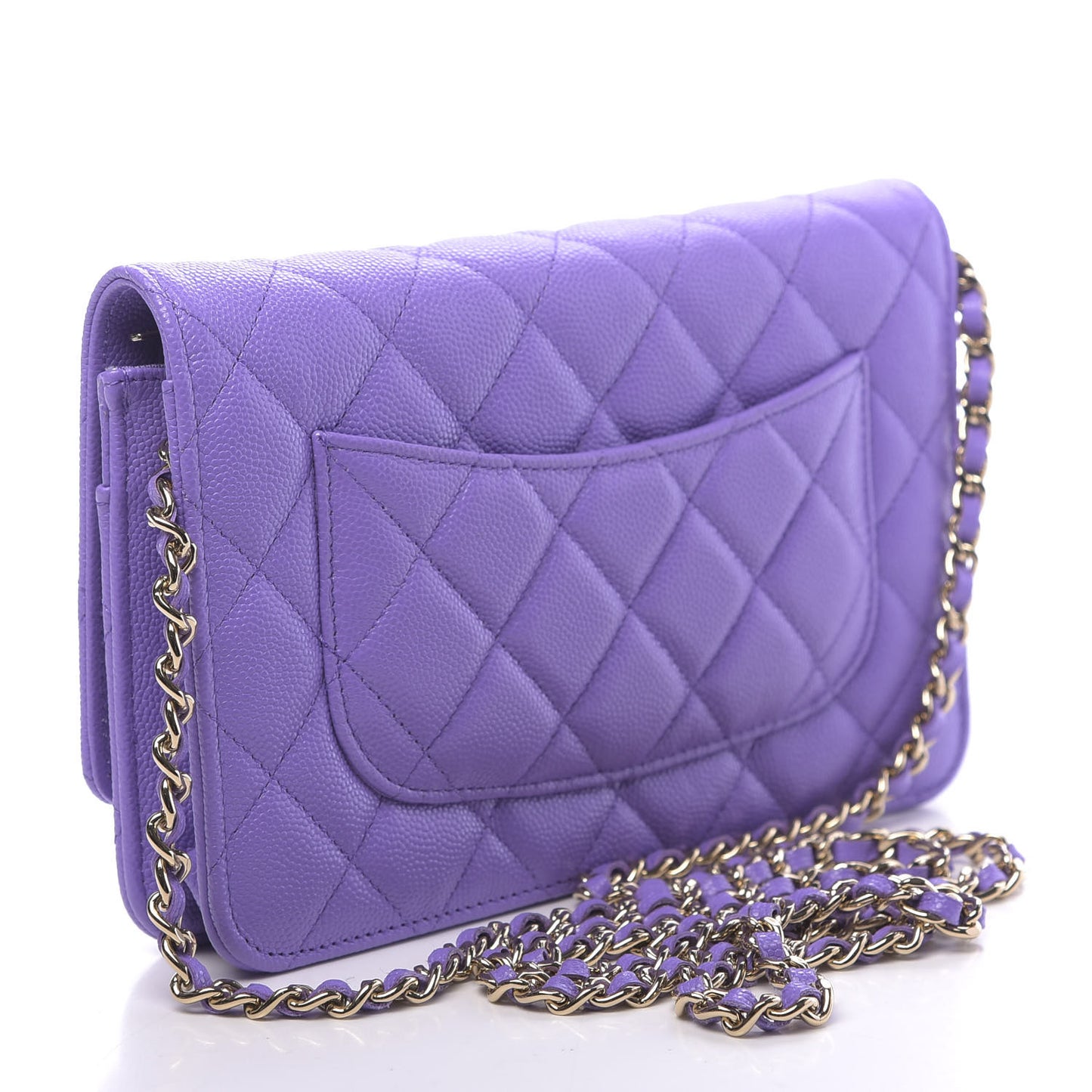 Caviar Quilted Wallet On Chain WOC Purple