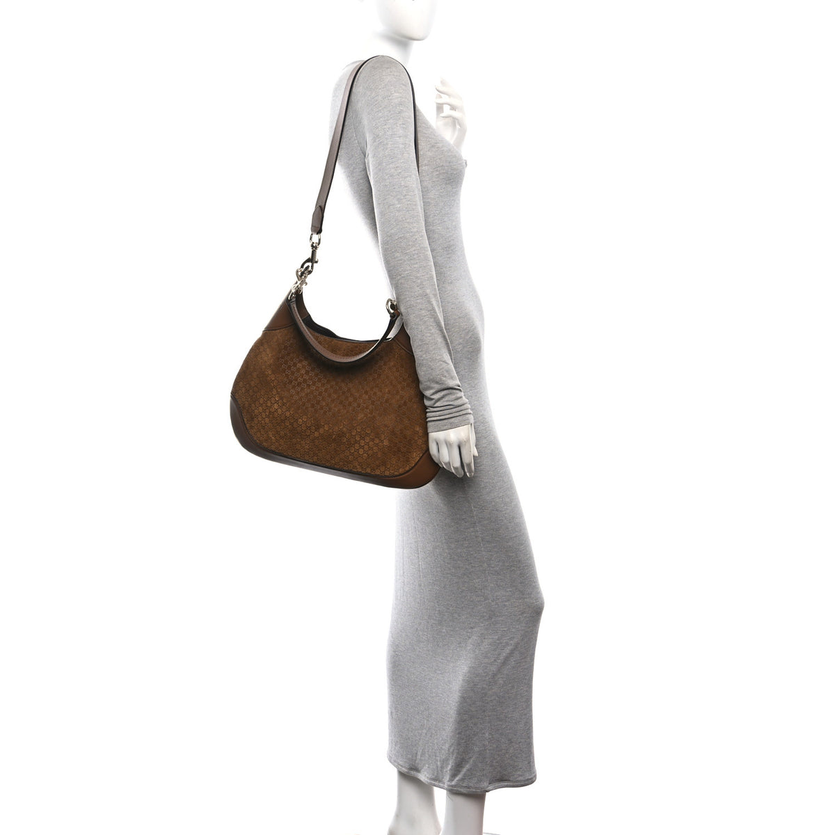 Suede Micro GG Medium B Shoulder Bag Pepper Brown