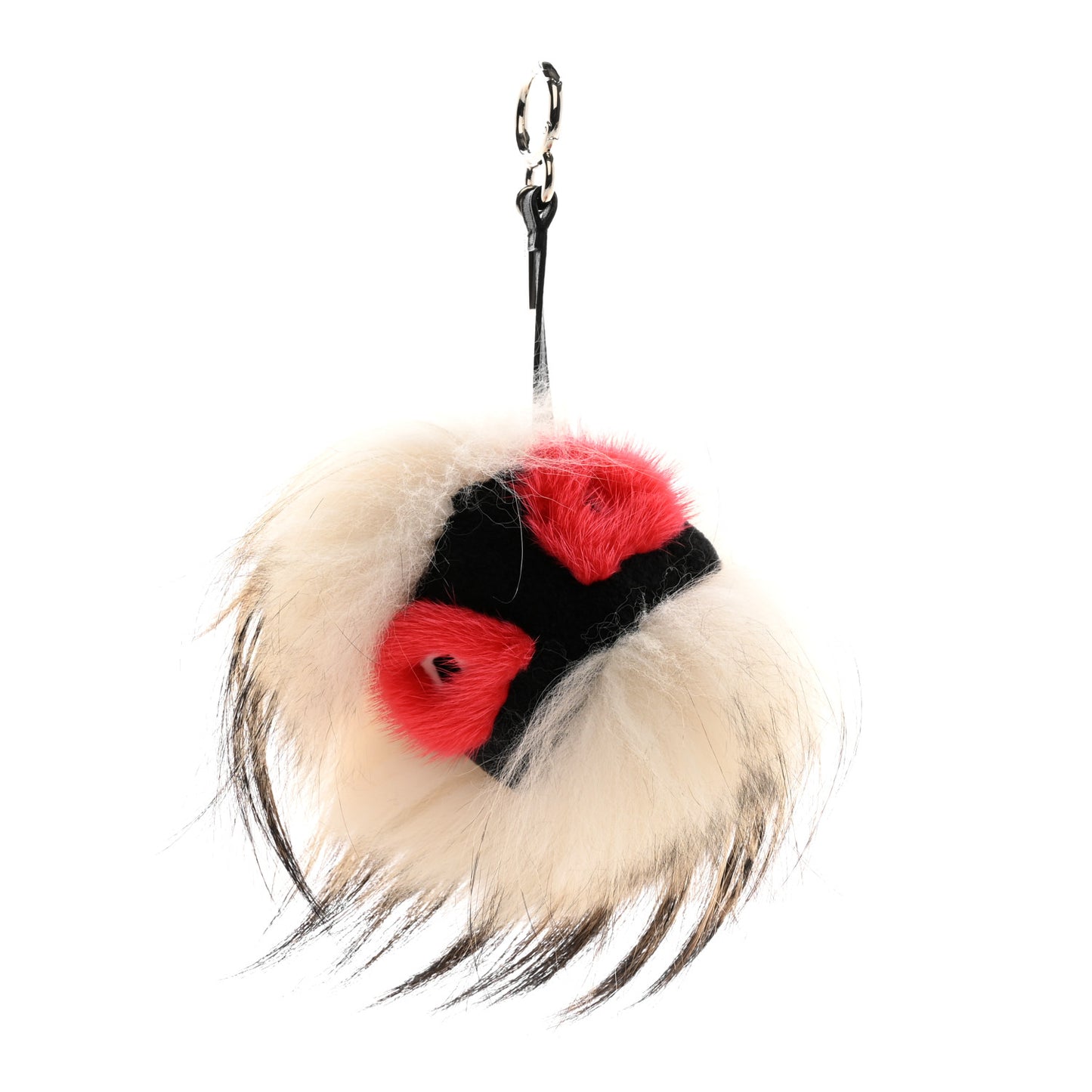 Mink Fox Rabbit Fur Vitello Flamingo Kurioso Monster Bag Bug Charm Beige Multicolor Black