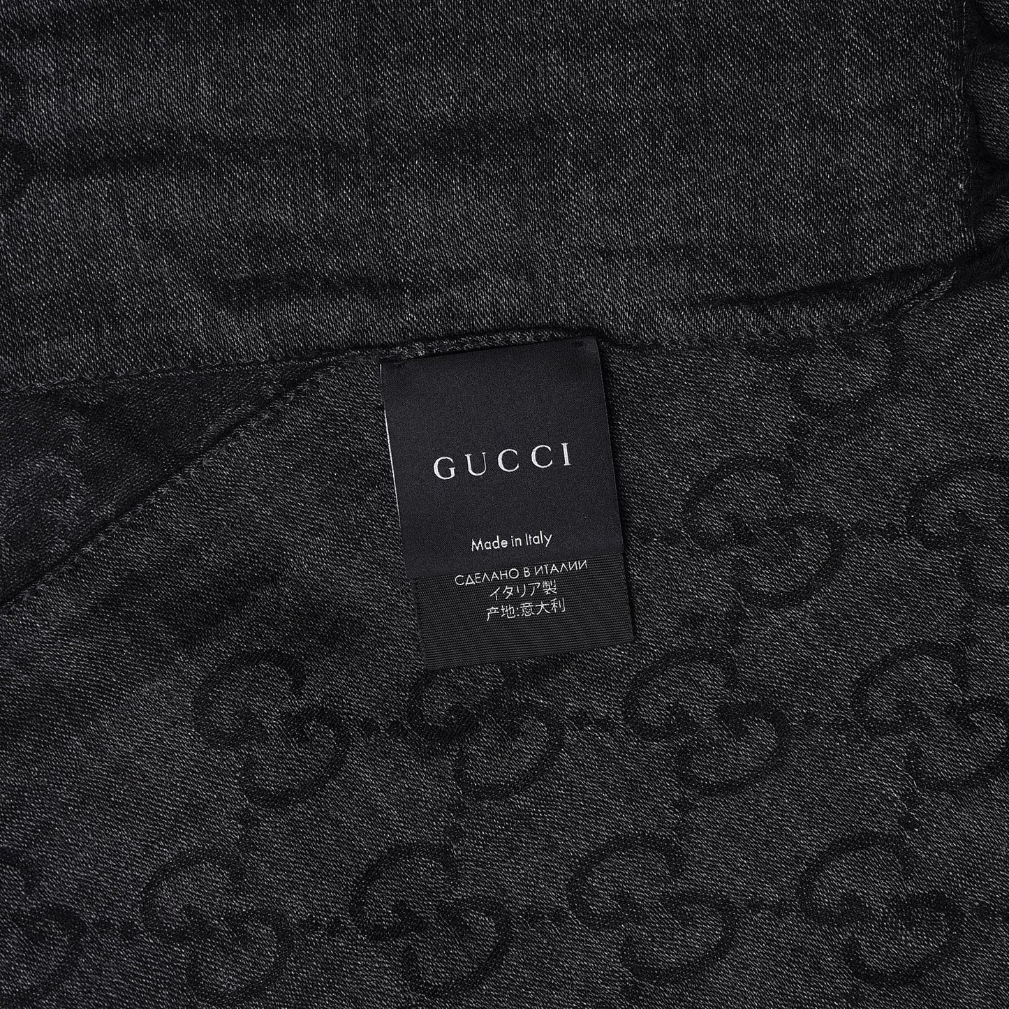 Wool Silk GG Monogram GGNat Plus Scarf Anthracite