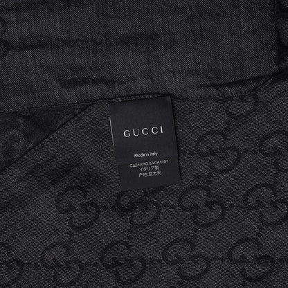 Gucci Wool Silk GG Monogram GGNat Plus Scarf Anthracite 4 of 5