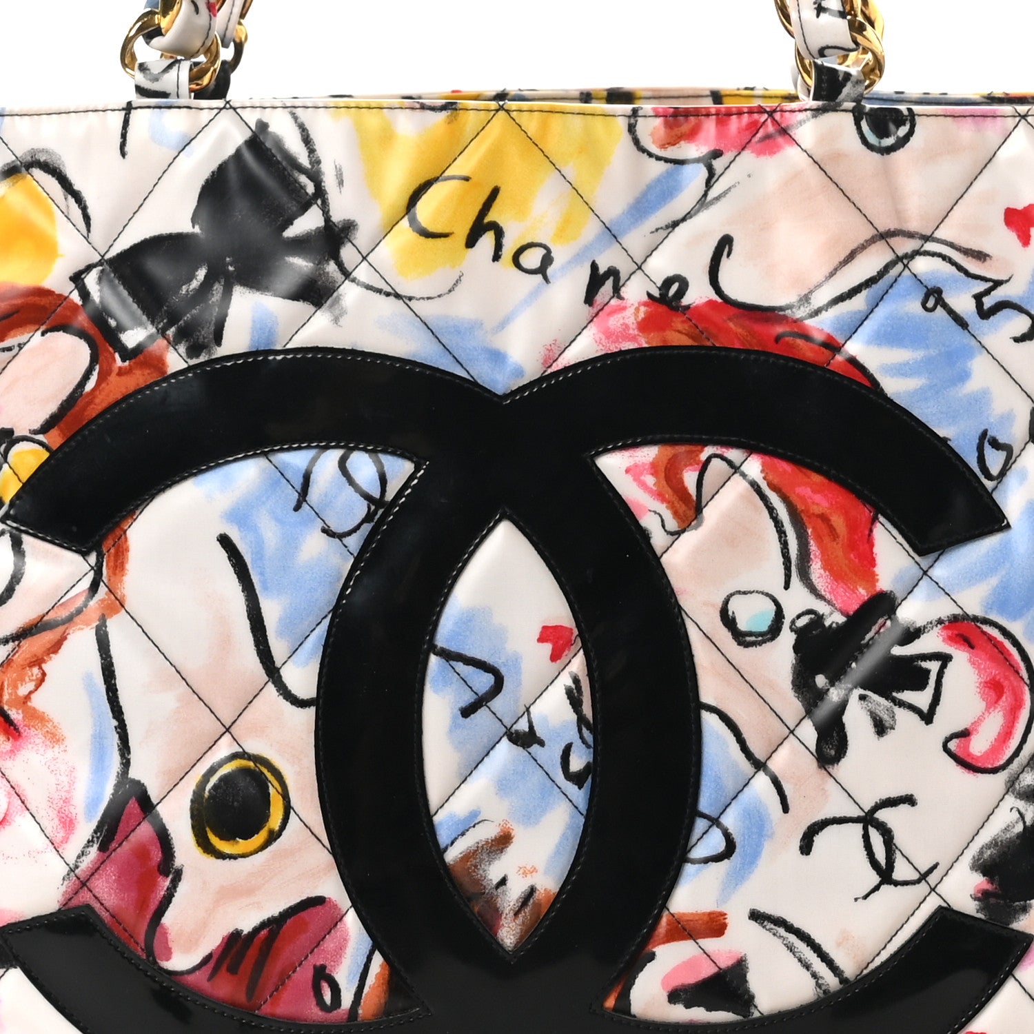 Chanel Coated Canvas XL Graffiti Tote Beige 9 of 11