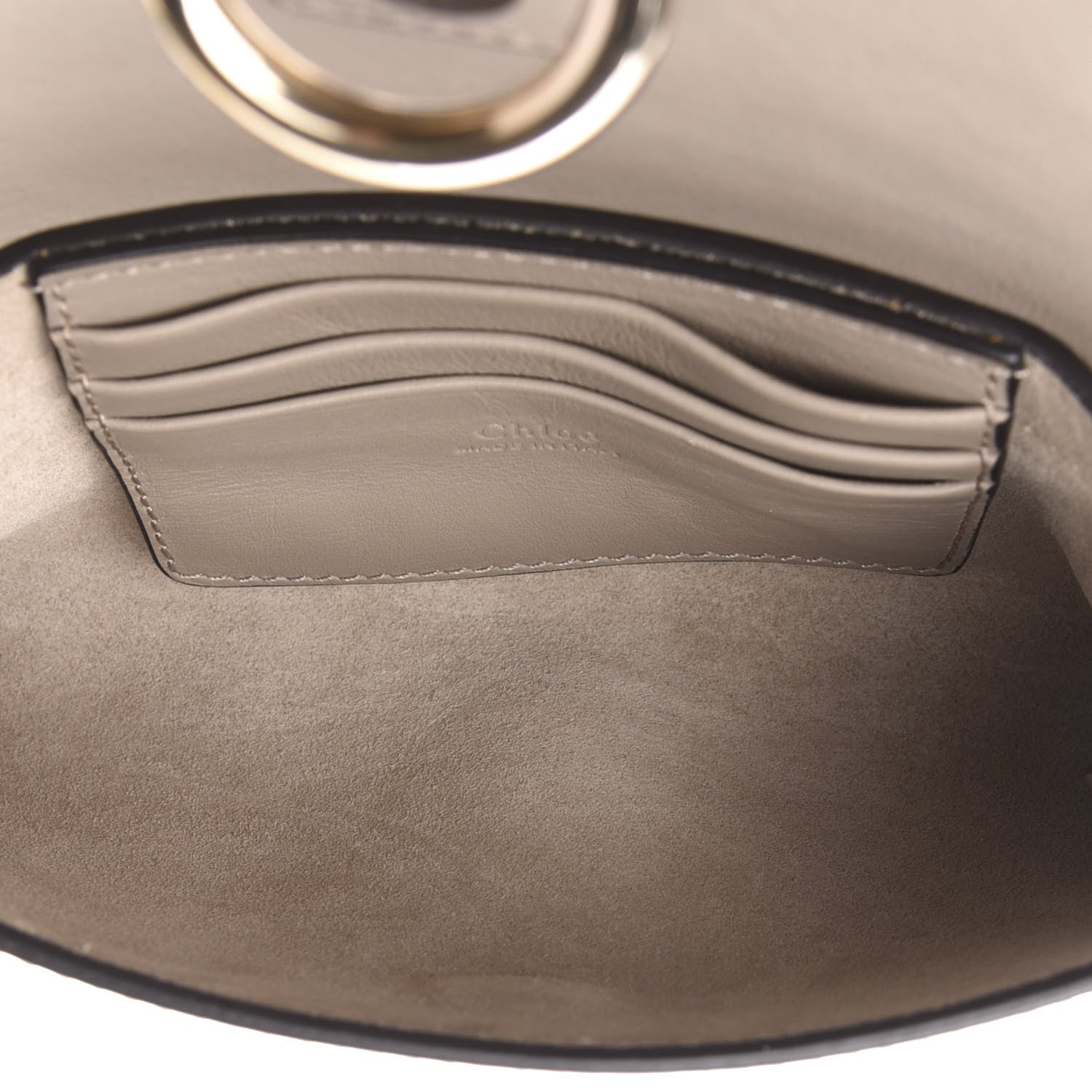 Chloe Suede Calfskin Mini Faye Shoulder Bag Motty Grey 5 of 10