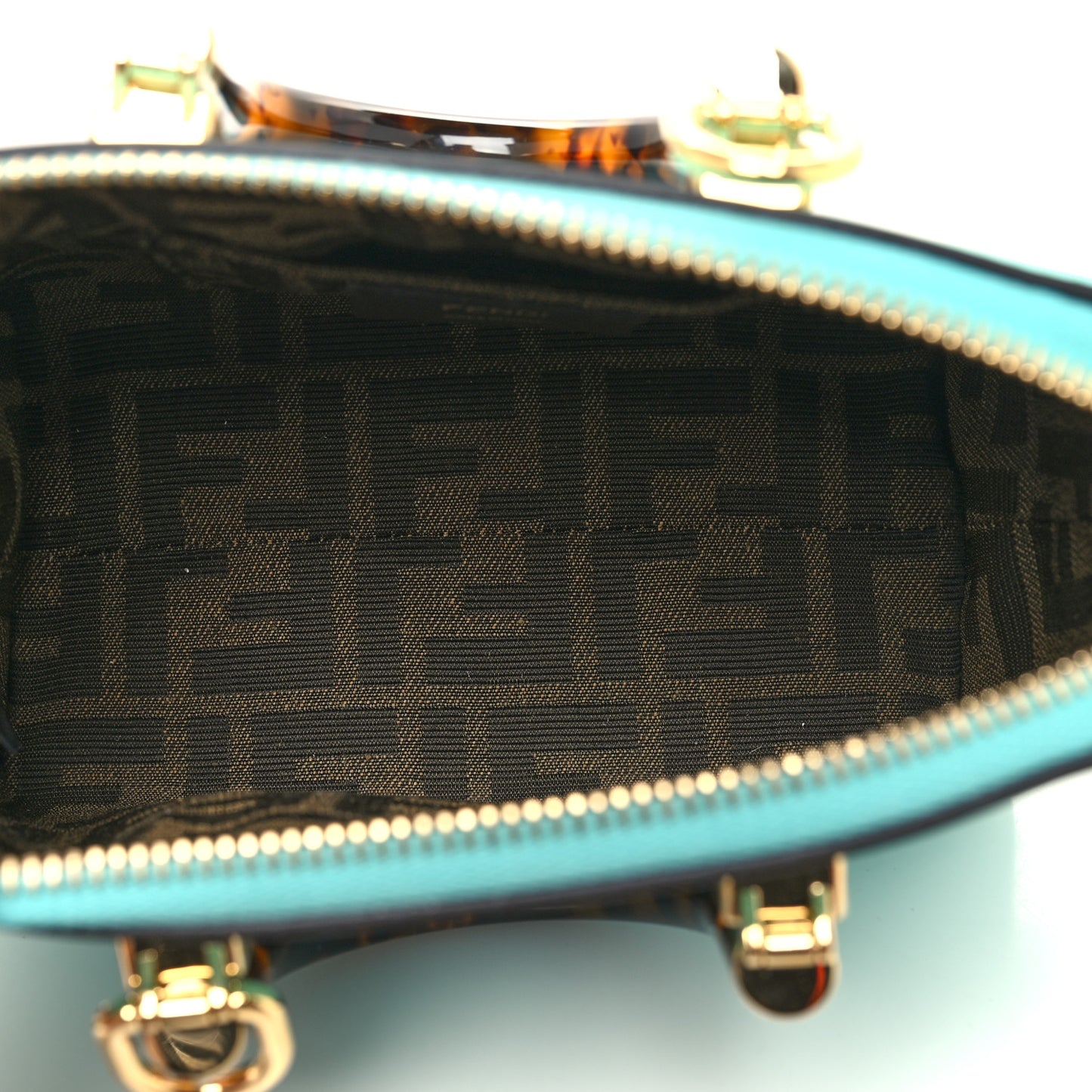 Vitello King Plexiglass Logo Embossed Mini By The Way Top Handle Boston Bag Spring Turquoise