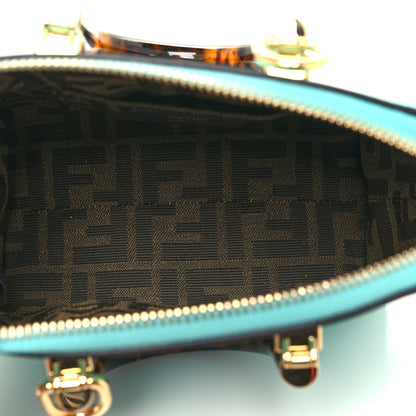 Fendi Vitello King Plexiglass Logo Embossed Mini By The Way Top Handle Boston Bag Spring Turquoise 5 of 10