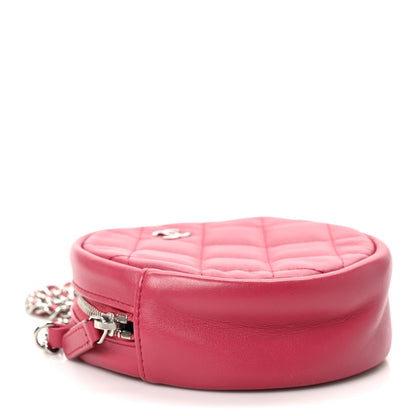 Chanel Lambskin Quilted Round Clutch With Chain Pink 4 of 9