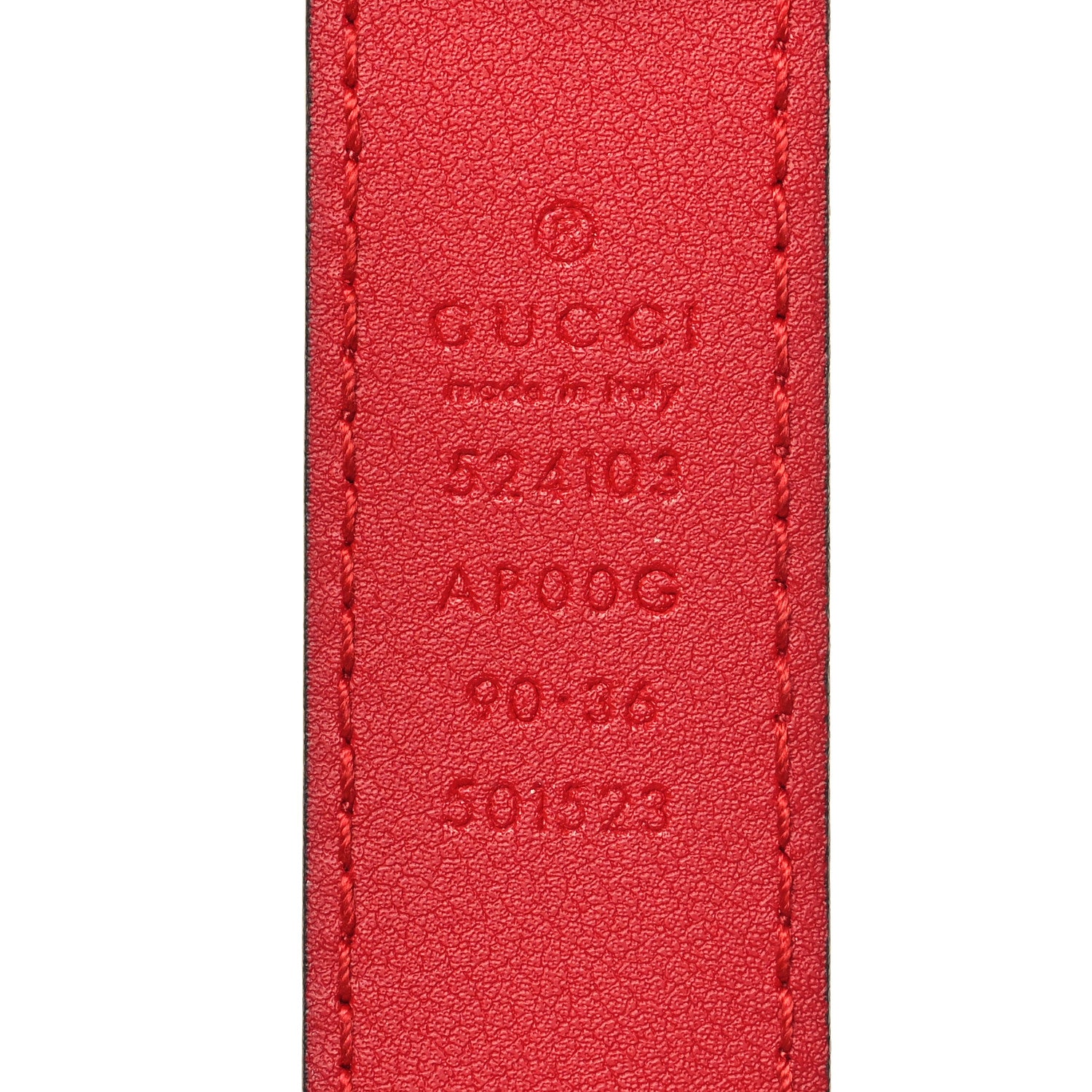 Gucci Moon Calfskin Torchon Double G 25mm Belt 90 36 Hibiscus Red 5 of 6