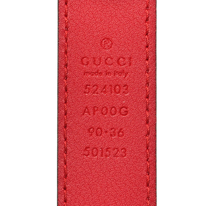 Gucci Moon Calfskin Torchon Double G 25mm Belt 90 36 Hibiscus Red 5 of 6