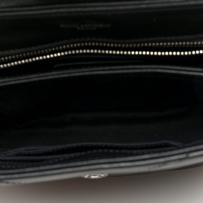 Saint Laurent Calfskin Y Quilted Monogram Toy Loulou Crossbody Bag Black 5 of 9