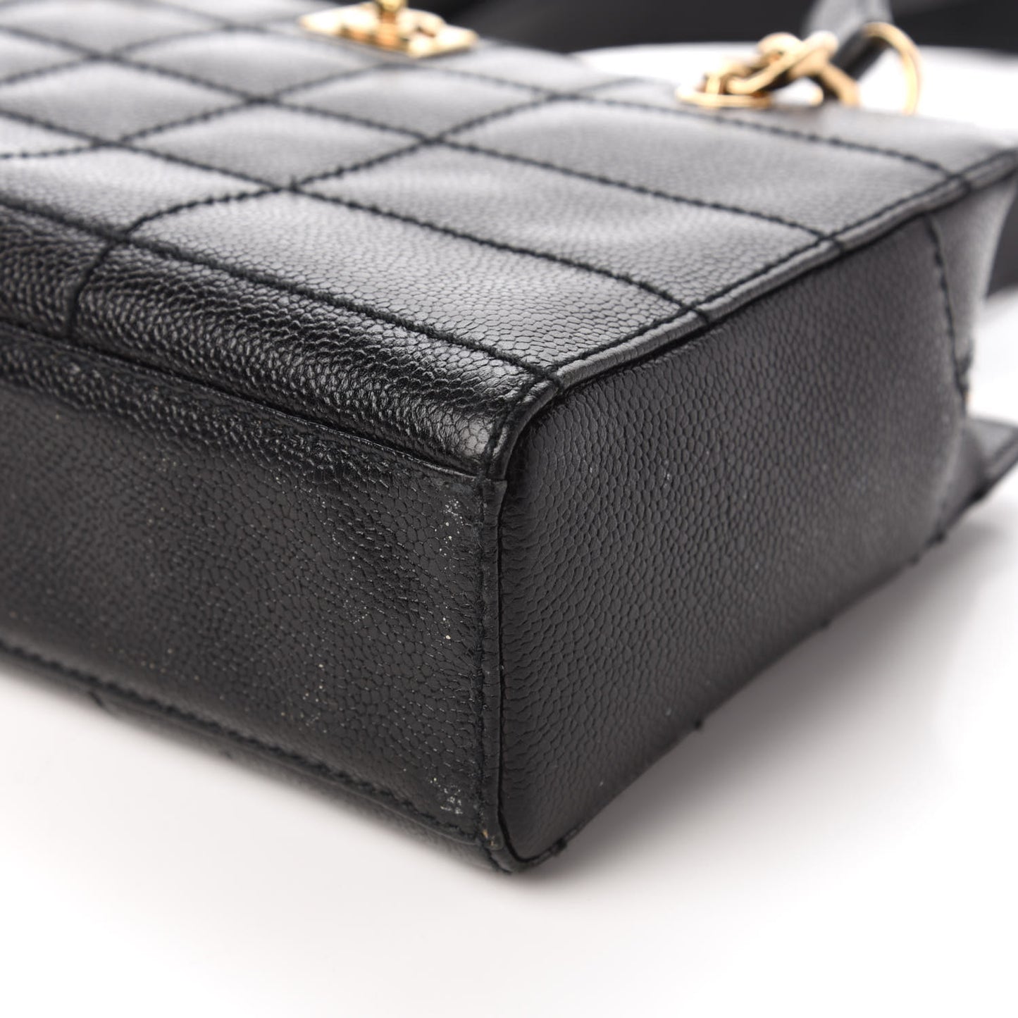 Caviar Chocolate Bar Quilted Shoulder Bag Black
