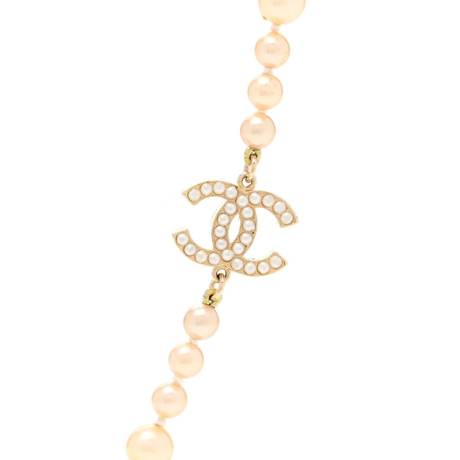 Chanel Pearl Multistrand CC Long Necklace Pearly White 4 of 6