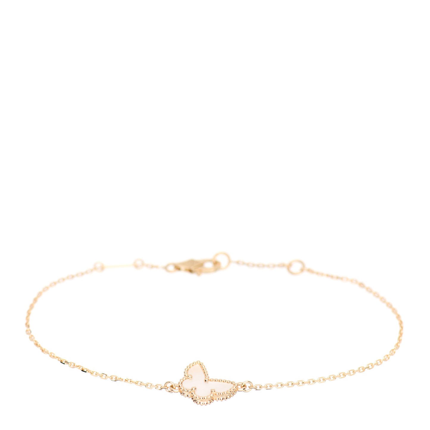 18K Yellow Gold Mother of Pearl Sweet Alhambra Butterfly Bracelet