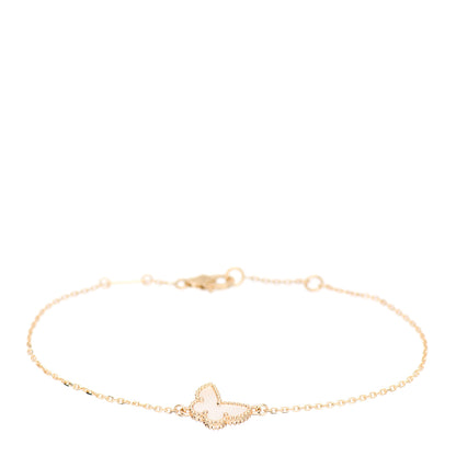 Van Cleef & Arpels 18K Yellow Gold Mother of Pearl Sweet Alhambra Butterfly Bracelet 1 of 5