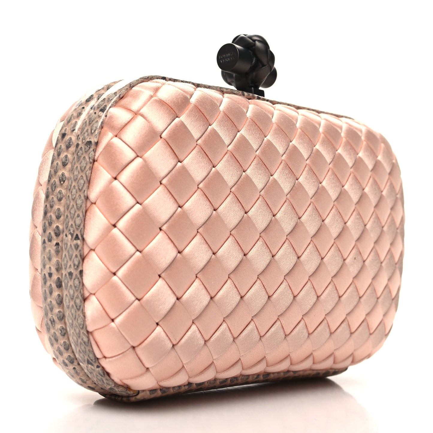Satin Intreccio Impero Ayers Knot Clutch Flamingo