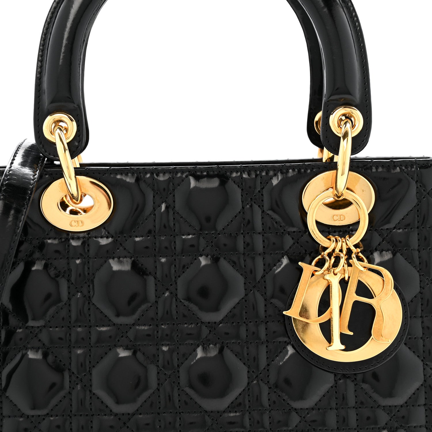 Christian Dior Patent Cannage Medium Lady Dior Black 8 of 15