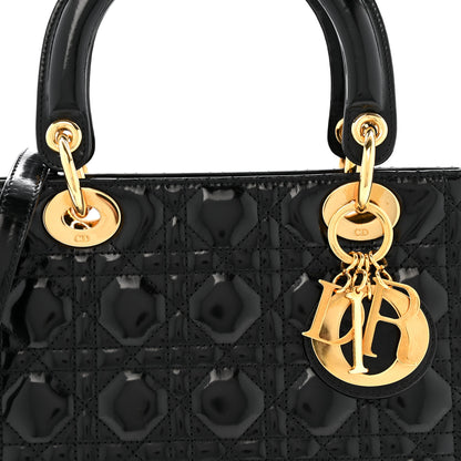 Christian Dior Patent Cannage Medium Lady Dior Black 8 of 15
