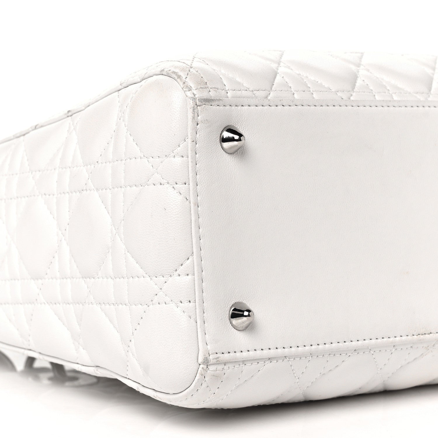 Christian Dior Lambskin Cannage Medium Lady Dior White 14 of 21