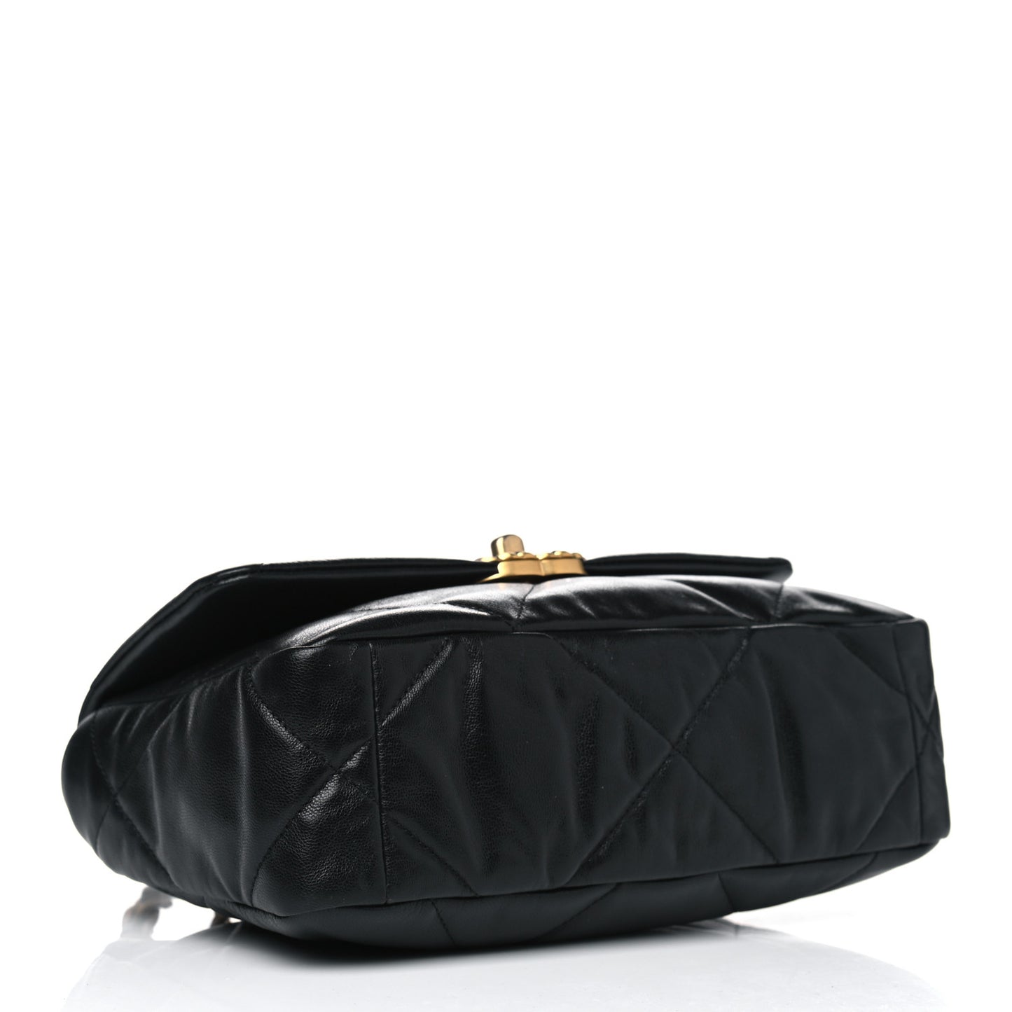 Shiny Goatskin Quilted Medium Chanel 19 Flap Black