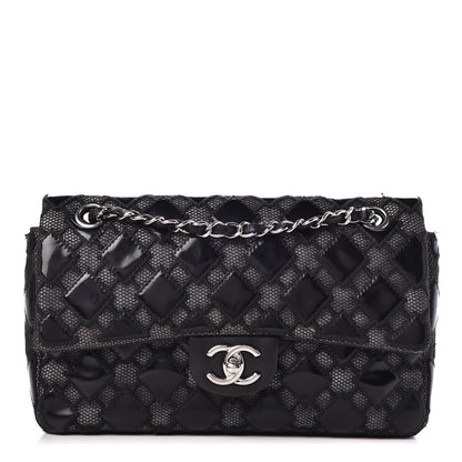 Chanel Vinyl Mesh Quilted Medium Single Flap Black 1 of 8