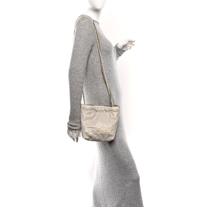 Chanel Shiny Calfskin Quilted Mini Chanel 22 Light Grey 2 of 11