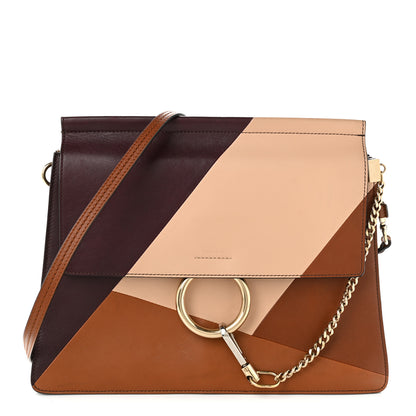 Chloe Smooth Calfskin Patchwork Medium Faye Shoulder Bag Light Tan 1 of 10