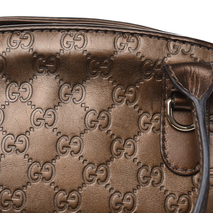 Gucci Metallic Guccissima Heart Bit Charm Dome Satchel Bronze 11 of 22