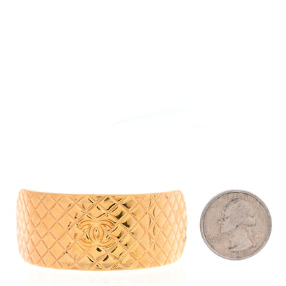 Chanel Quilted CC Hair Clip Barrette Gold 2 of 6