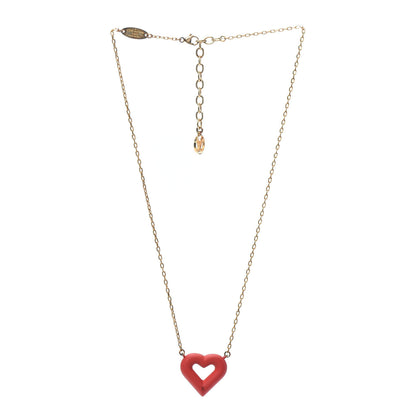 Louis Vuitton Rubber LV and V Heart Necklace Red 3 of 6