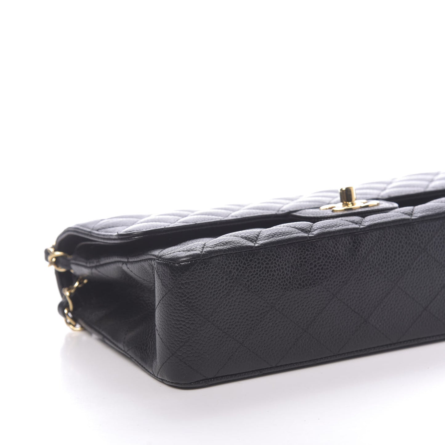 Caviar Quilted Medium Double Flap Black