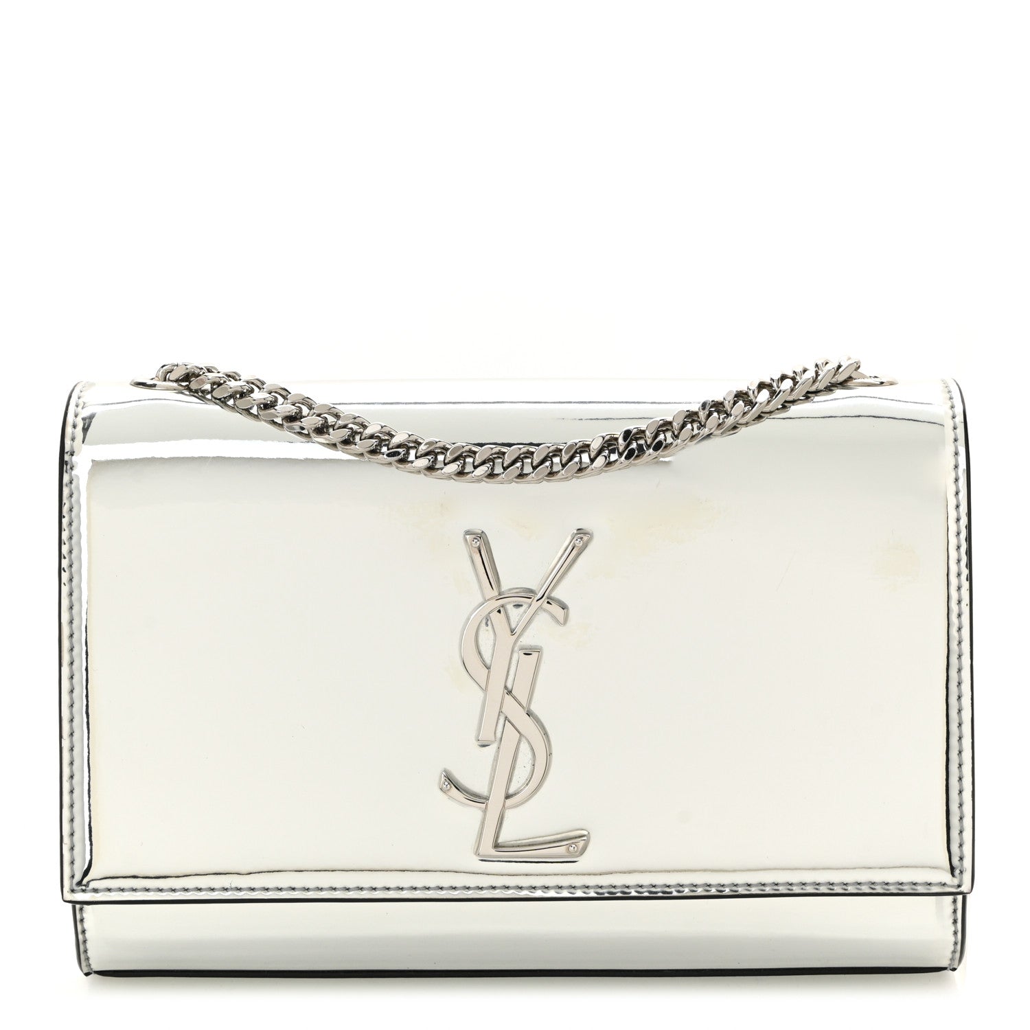 Saint Laurent Vinyl Mirror Small Classic Monogram Kate Satchel