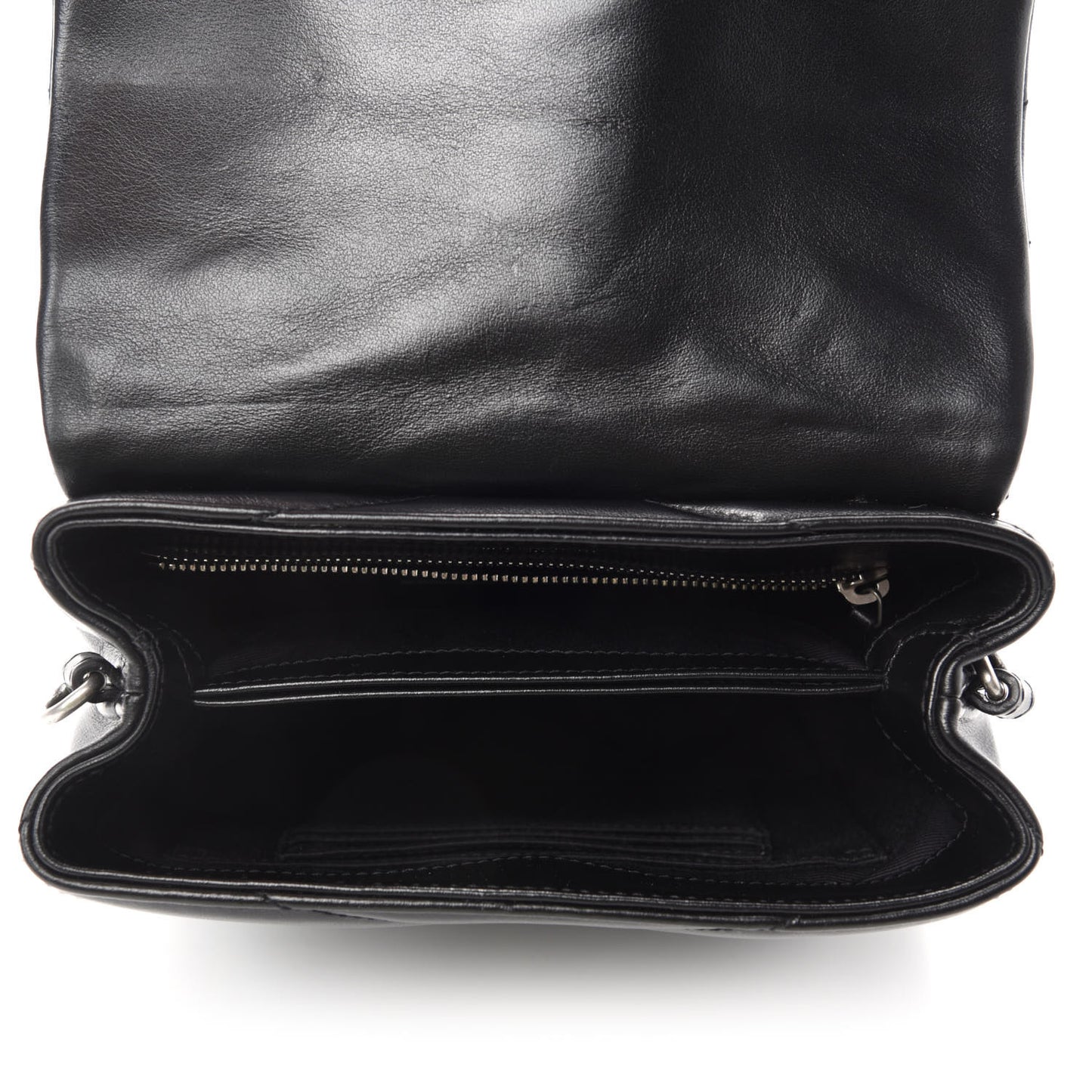 Calfskin Y Quilted Monogram Toy Loulou Crossbody Bag Black