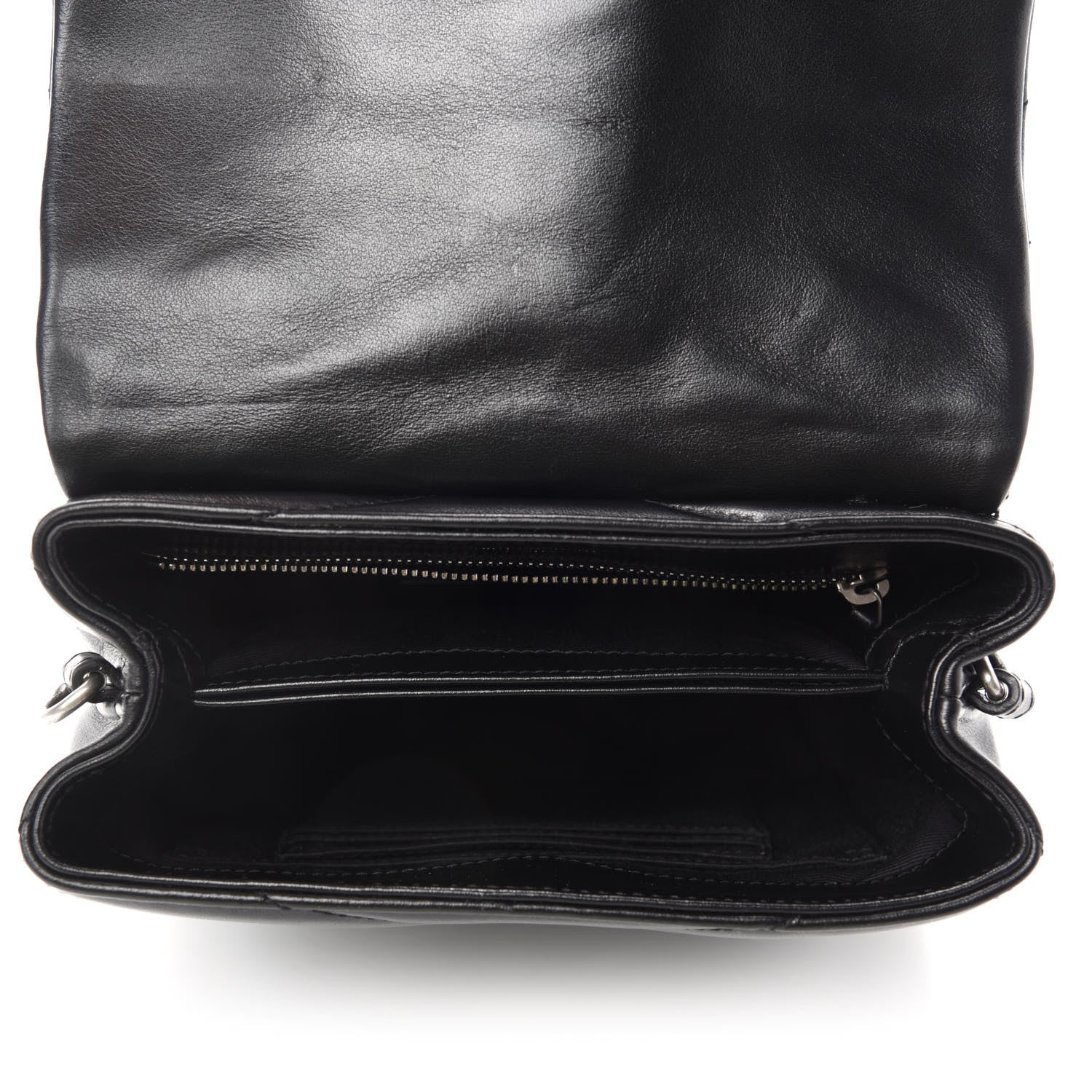 Saint Laurent Calfskin Y Quilted Monogram Toy Loulou Crossbody Bag Black 5 of 12