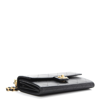 Chanel Goatskin Quilted Chic Pearls Clutch With Chain Black 4 of 10