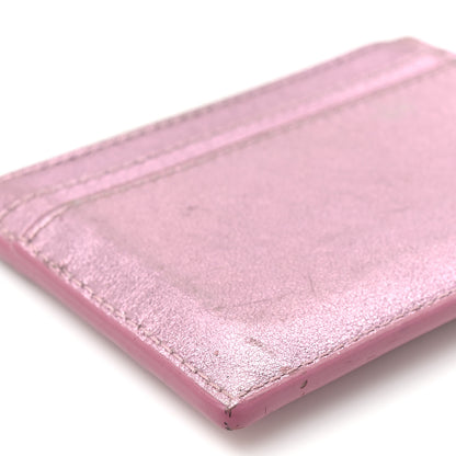 Saint Laurent Metallic Calfskin Monogram Credit Card Case Pink 8 of 9