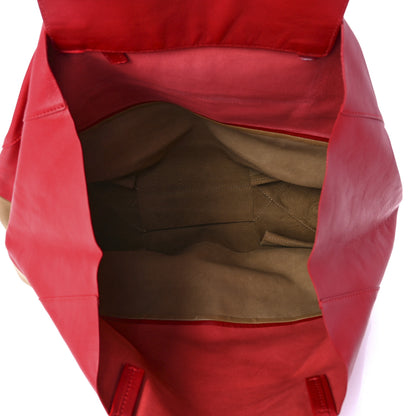 Celine Lambskin Horizontal Bi-Color Cabas Red Camel 4 of 10