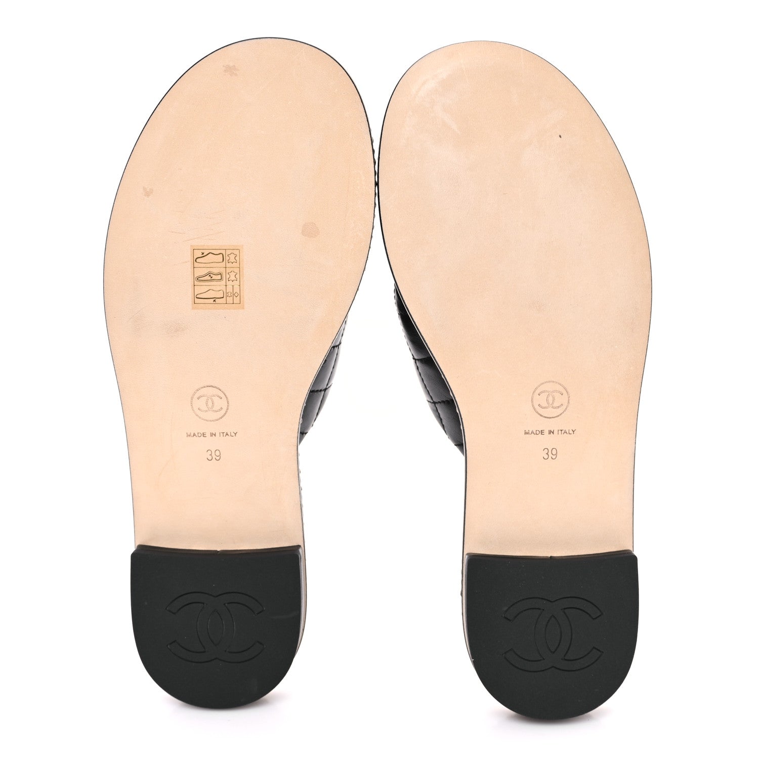 Chanel Lambskin Quilted Chain CC Sandals 39 Black 6 of 10