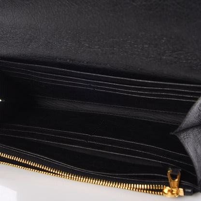 Balenciaga Agneau Giant 12 Gold Hardware Money Wallet Black 5 of 8