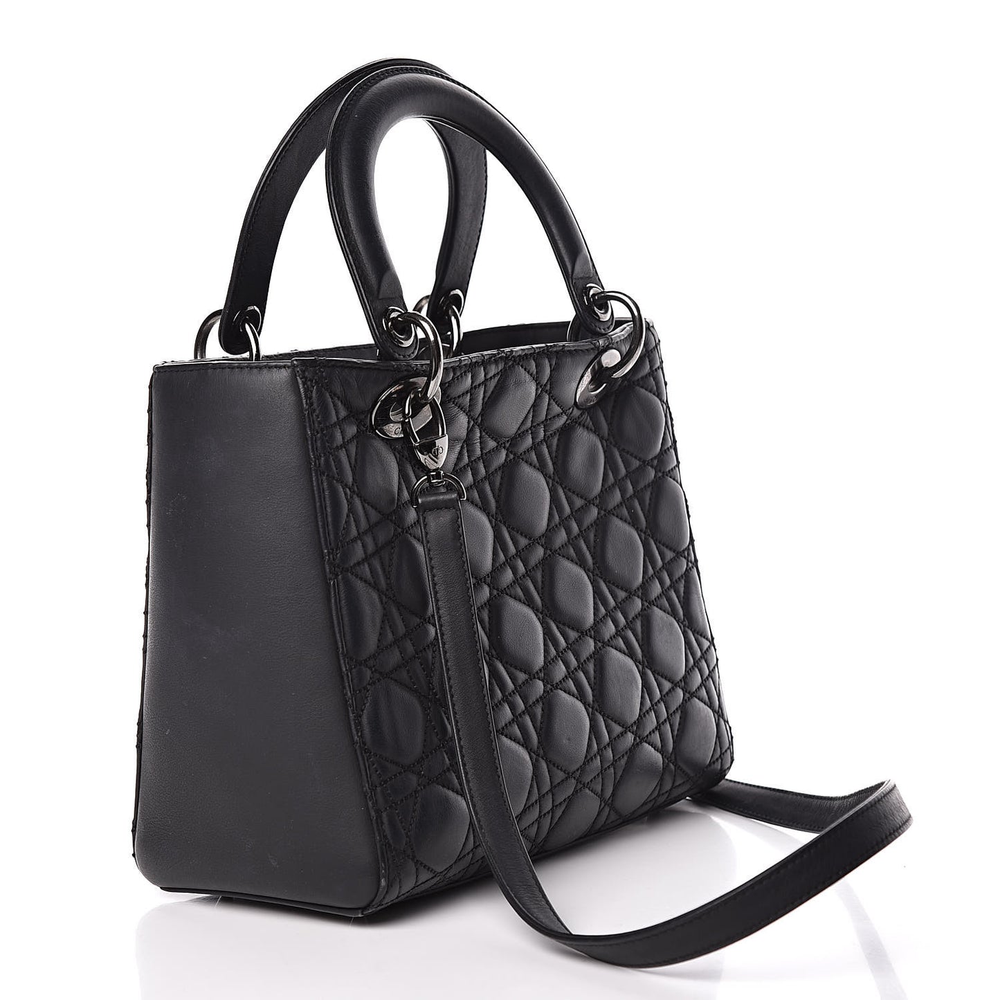 Calfskin Cannage Medium Anselm Reyle Lady Dior Black
