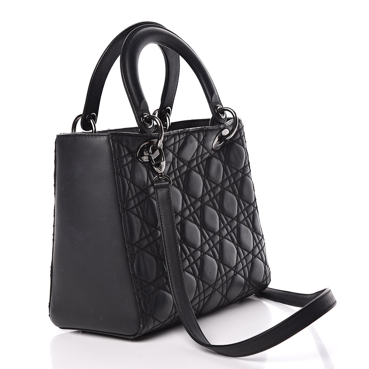 Christian Dior Calfskin Cannage Medium Anselm Reyle Lady Dior Black 3 of 14
