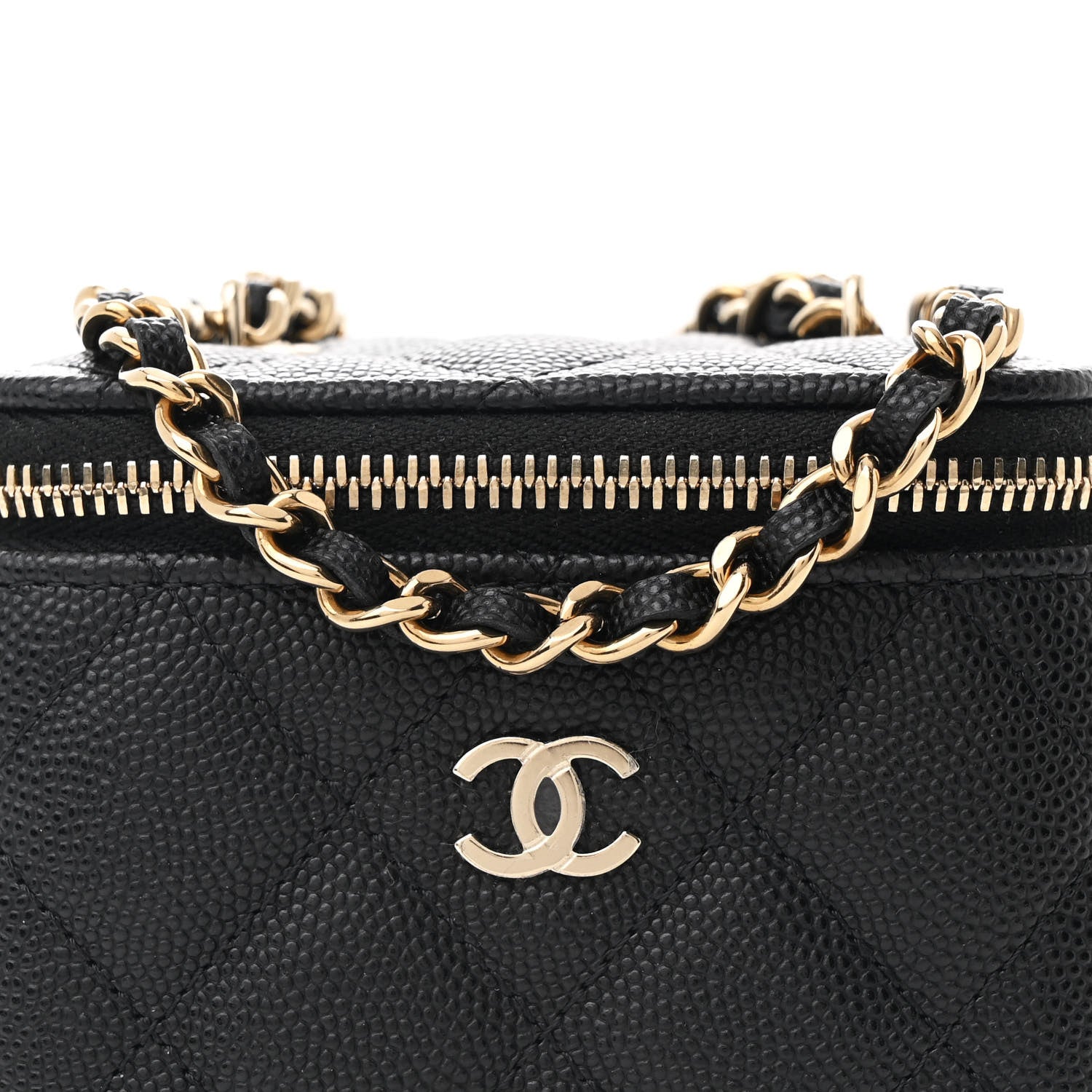 Chanel Caviar Quilted Mini Vanity Case With Chain Black 8 of 11
